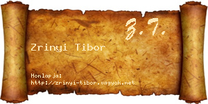 Zrinyi Tibor névjegykártya